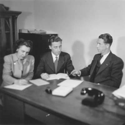 Marion Axford, Wilfred Myra, and Lloyd Schaus