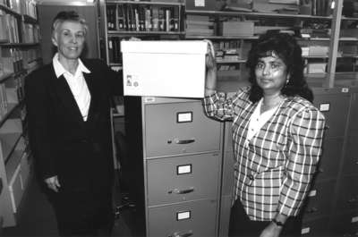 Joan Mitchell and Doreen Udit in the University Archives