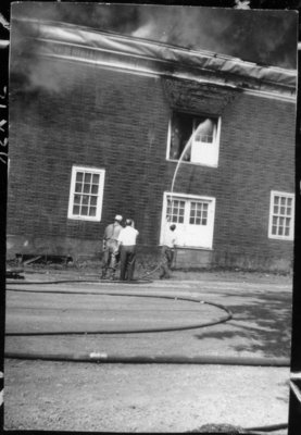 Brown and Lepage building on fire