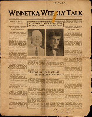 Winnetka Weekly Talk, 26 Jul 1913