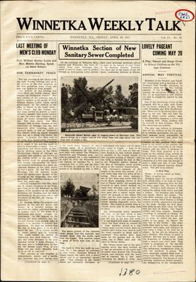 Winnetka Weekly Talk, 30 Apr 1915