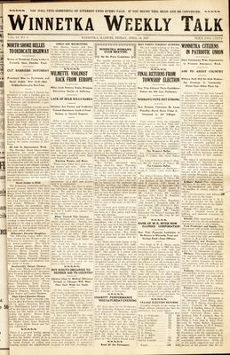 Winnetka Weekly Talk, 13 Apr 1917