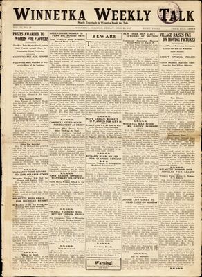 Winnetka Weekly Talk, 20 Jul 1917