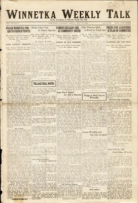 Winnetka Weekly Talk, 17 May 1918