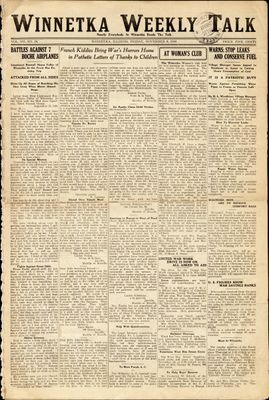 Winnetka Weekly Talk, 8 Nov 1918