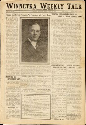 Winnetka Weekly Talk, 11 Apr 1919