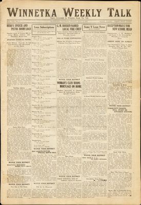 Winnetka Weekly Talk, 2 May 1919