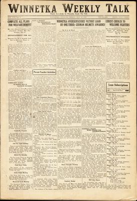 Winnetka Weekly Talk, 16 May 1919