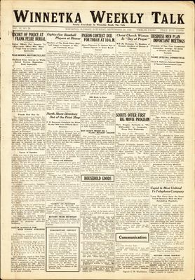 Winnetka Weekly Talk, 25 Sep 1920