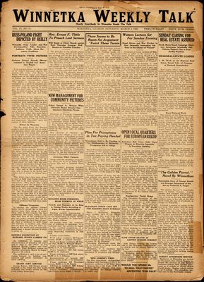 Winnetka Weekly Talk, 5 Mar 1921