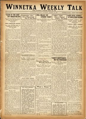 Winnetka Weekly Talk, 19 Mar 1921