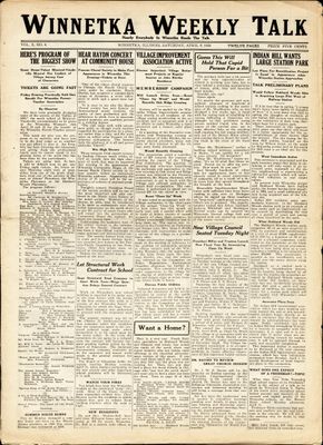 Winnetka Weekly Talk, 9 Apr 1921