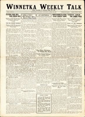 Winnetka Weekly Talk, 16 Apr 1921