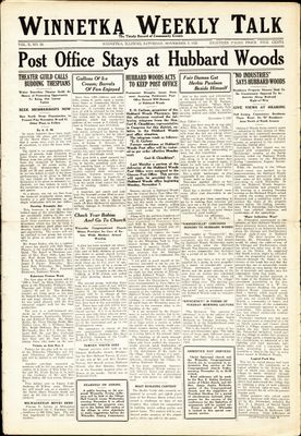 Winnetka Weekly Talk, 5 Nov 1921