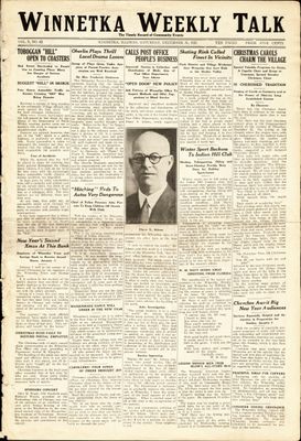 Winnetka Weekly Talk, 31 Dec 1921