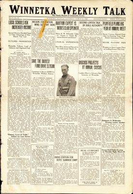 Winnetka Weekly Talk, 11 Mar 1922