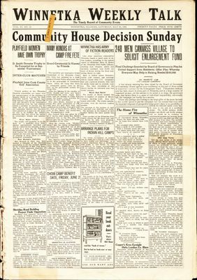 Winnetka Weekly Talk, 20 May 1922