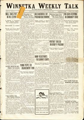 Winnetka Weekly Talk, 27 May 1922