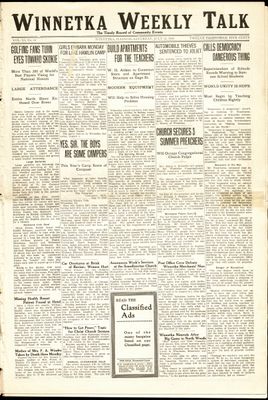 Winnetka Weekly Talk, 15 Jul 1922