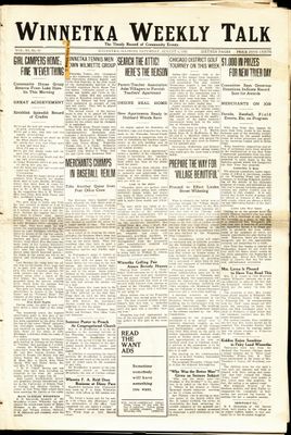 Winnetka Weekly Talk, 5 Aug 1922