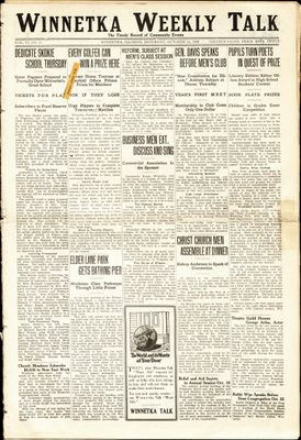 Winnetka Weekly Talk, 14 Oct 1922