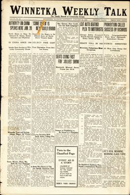 Winnetka Weekly Talk, 20 Jan 1923