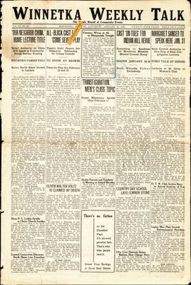 Winnetka Weekly Talk, 27 Jan 1923