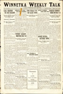 Winnetka Weekly Talk, 5 May 1923