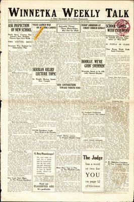 Winnetka Weekly Talk, 16 Jun 1923