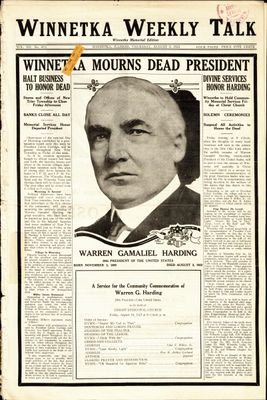 Winnetka Weekly Talk, 9 Aug 1923