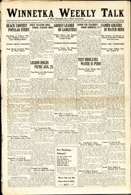 Winnetka Weekly Talk, 18 Aug 1923