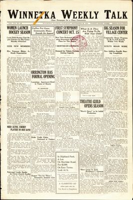 Winnetka Weekly Talk, 22 Sep 1923