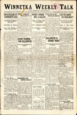 Winnetka Weekly Talk, 27 Oct 1923