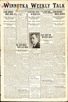 Winnetka Weekly Talk, 12 Apr 1924