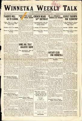 Winnetka Weekly Talk, 3 May 1924