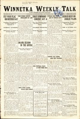 Winnetka Weekly Talk, 6 Sep 1924