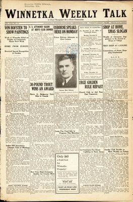 Winnetka Weekly Talk, 6 Dec 1924