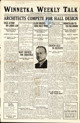 Winnetka Weekly Talk, 20 Dec 1924