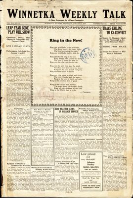 Winnetka Weekly Talk, 3 Jan 1925