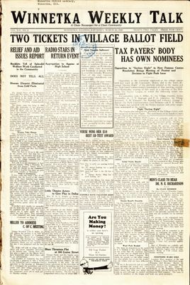 Winnetka Weekly Talk, 21 Mar 1925