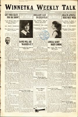 Winnetka Weekly Talk, 2 May 1925