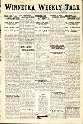 Winnetka Weekly Talk, 23 May 1925