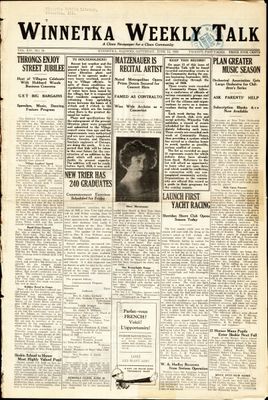 Winnetka Weekly Talk, 13 Jun 1925