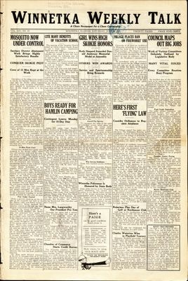 Winnetka Weekly Talk, 20 Jun 1925