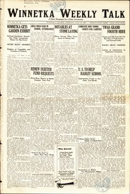 Winnetka Weekly Talk, 11 Jul 1925