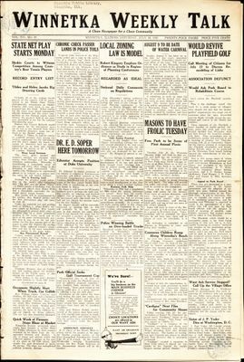 Winnetka Weekly Talk, 18 Jul 1925