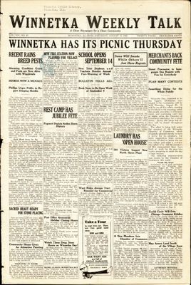 Winnetka Weekly Talk, 15 Aug 1925