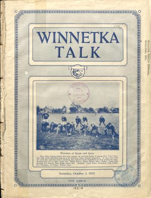 Winnetka Weekly Talk, 3 Oct 1925