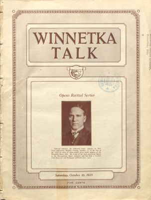 Winnetka Weekly Talk, 10 Oct 1925