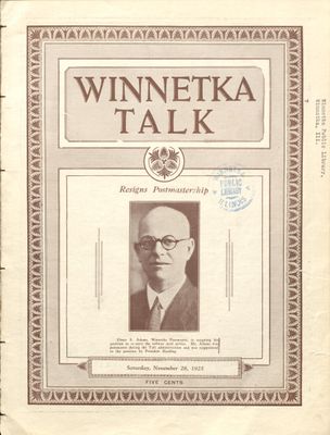 Winnetka Weekly Talk, 28 Nov 1925